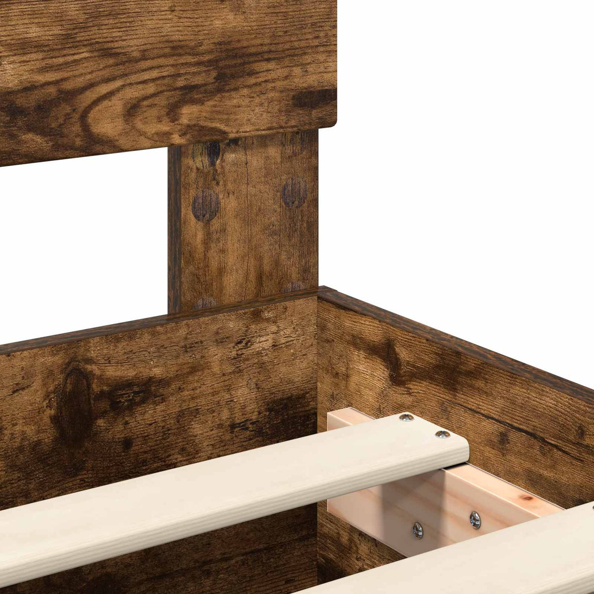 Struttura del letto con testiera Rovere Fumo 120 x 200 cm - homemem39