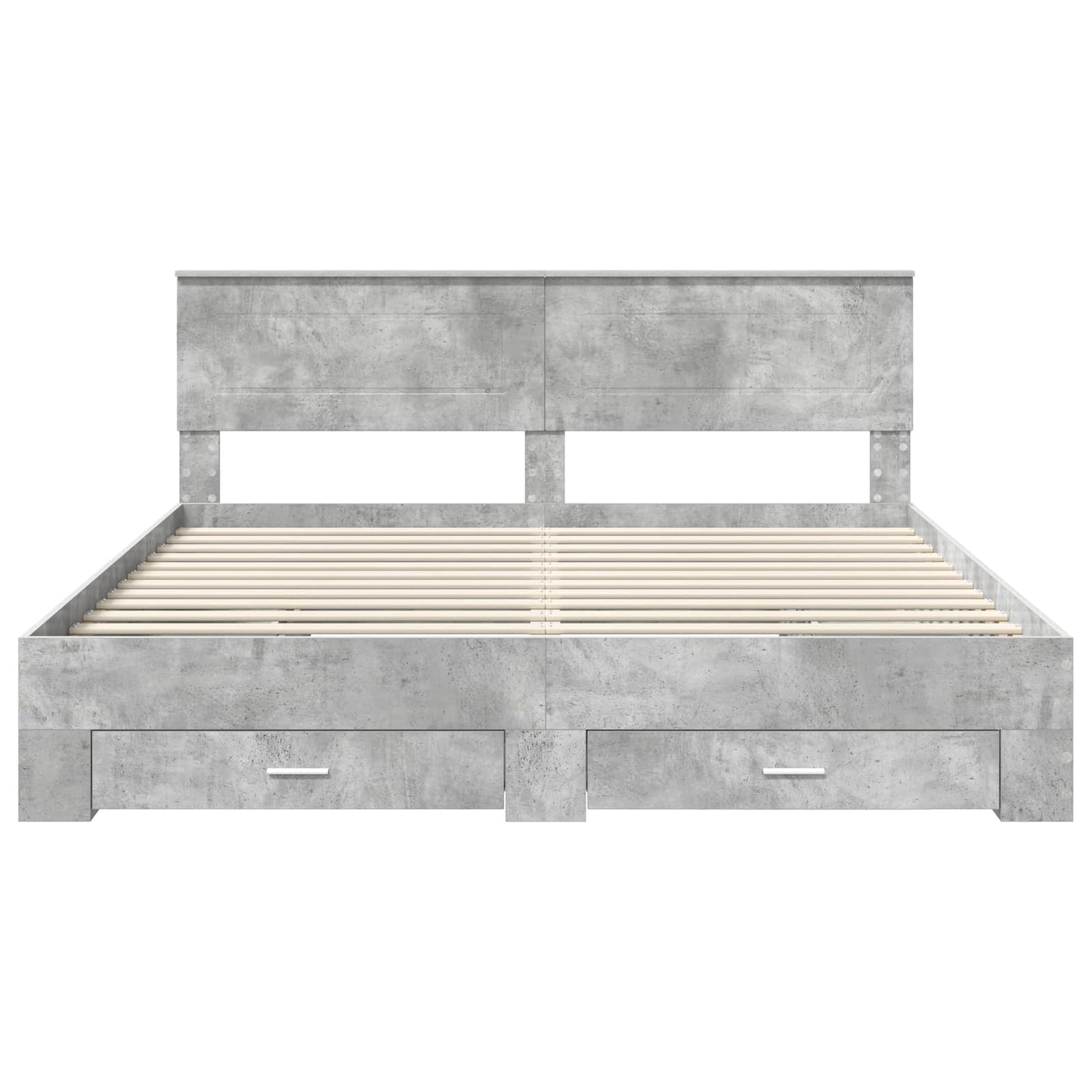Struttura del letto con testiera Grigio cemento 200 x 200 cm | homemem39