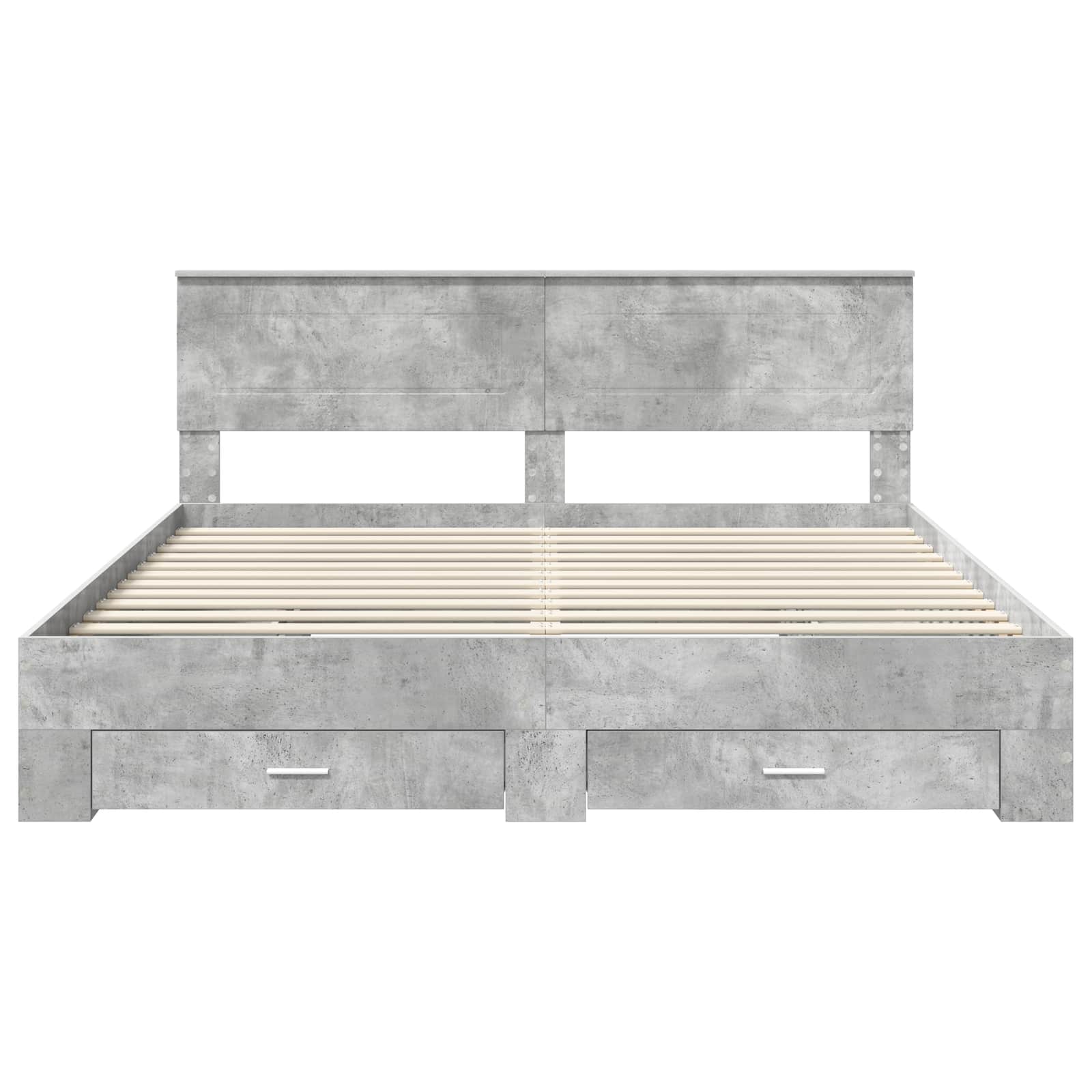 Struttura del letto con testiera Grigio cemento 200 x 200 cm | homemem39