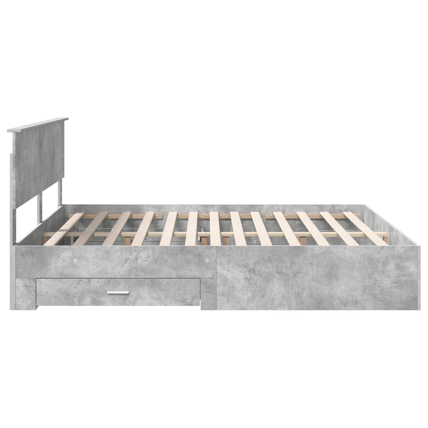 Struttura del letto con testiera Grigio cemento 200 x 200 cm | homemem39