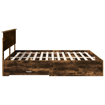 Struttura del letto Rovere fumé 200 x 200 cm Legno multistrato | homemem39