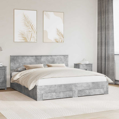 Struttura del letto con testiera Grigio cemento 180 x 200 cm | homemem39