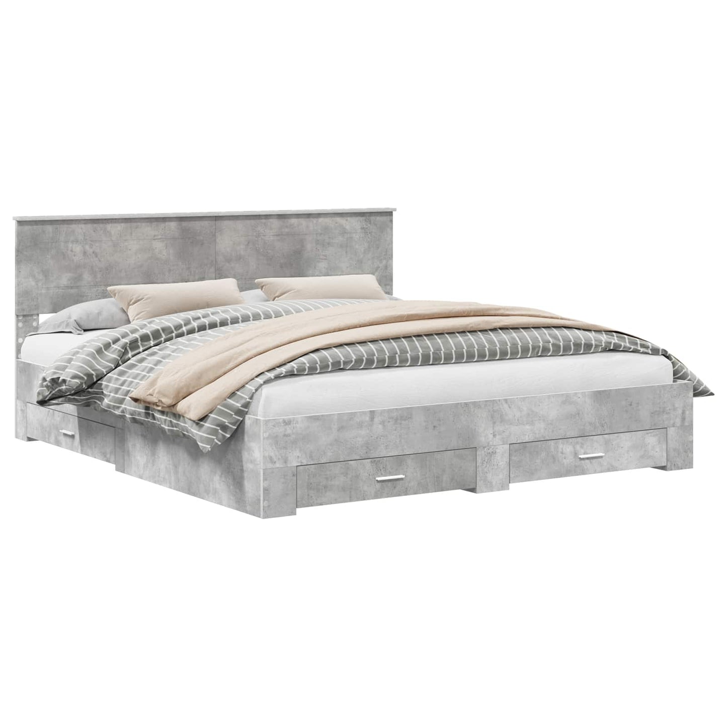 Struttura del letto con testiera Grigio cemento 180 x 200 cm | homemem39