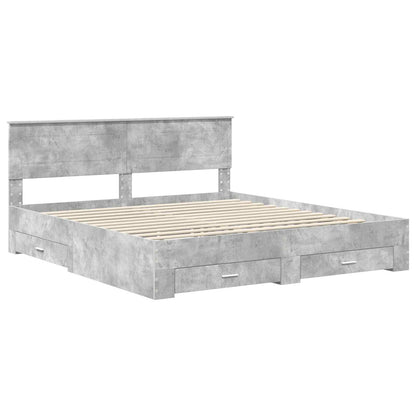 Struttura del letto con testiera Grigio cemento 180 x 200 cm | homemem39