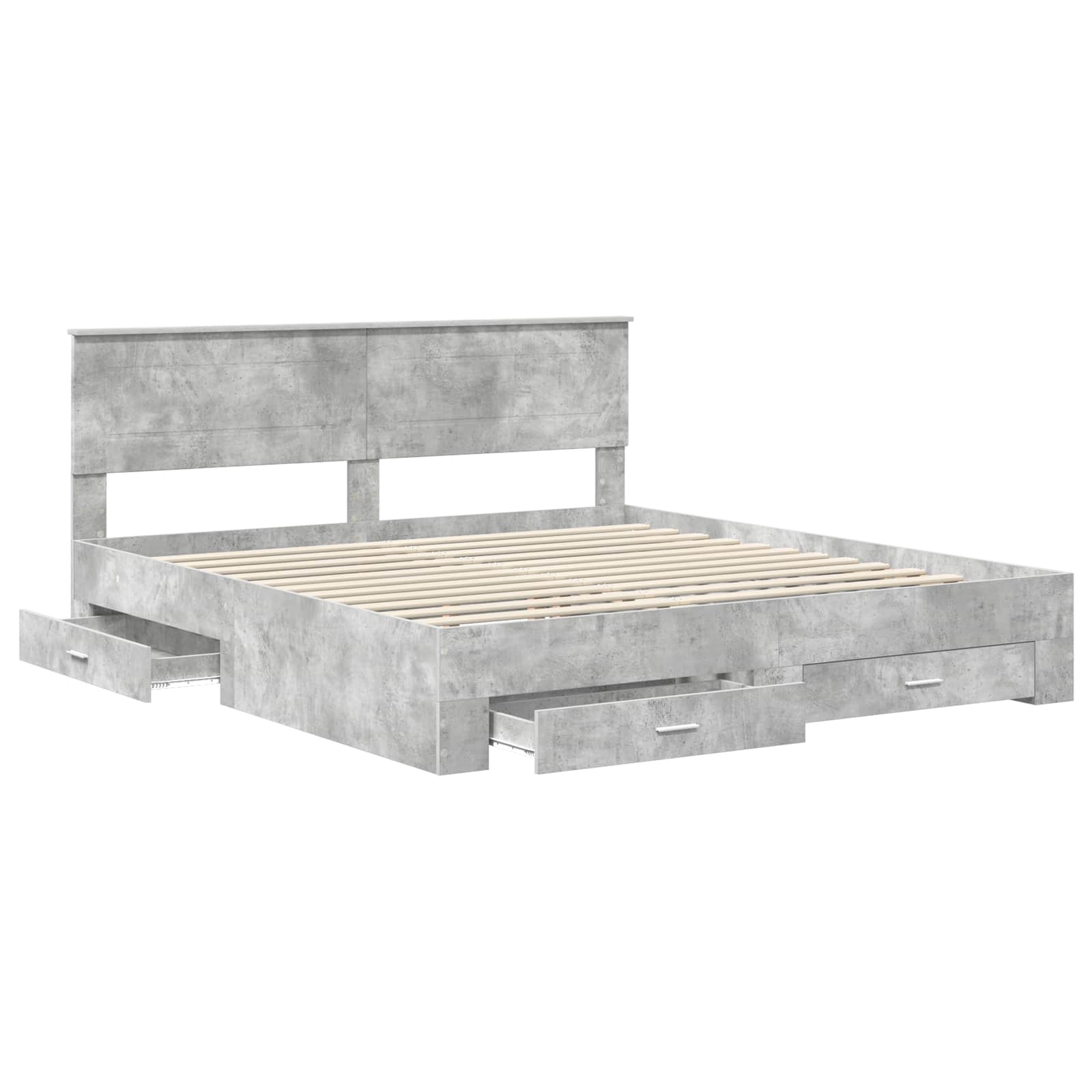Struttura del letto con testiera Grigio cemento 180 x 200 cm | homemem39
