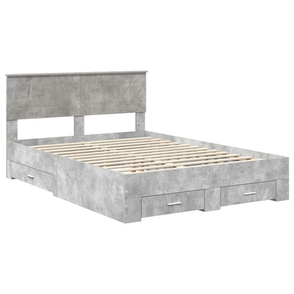 Struttura del letto con testiera Grigio cemento 160 x 200 cm | homemem39