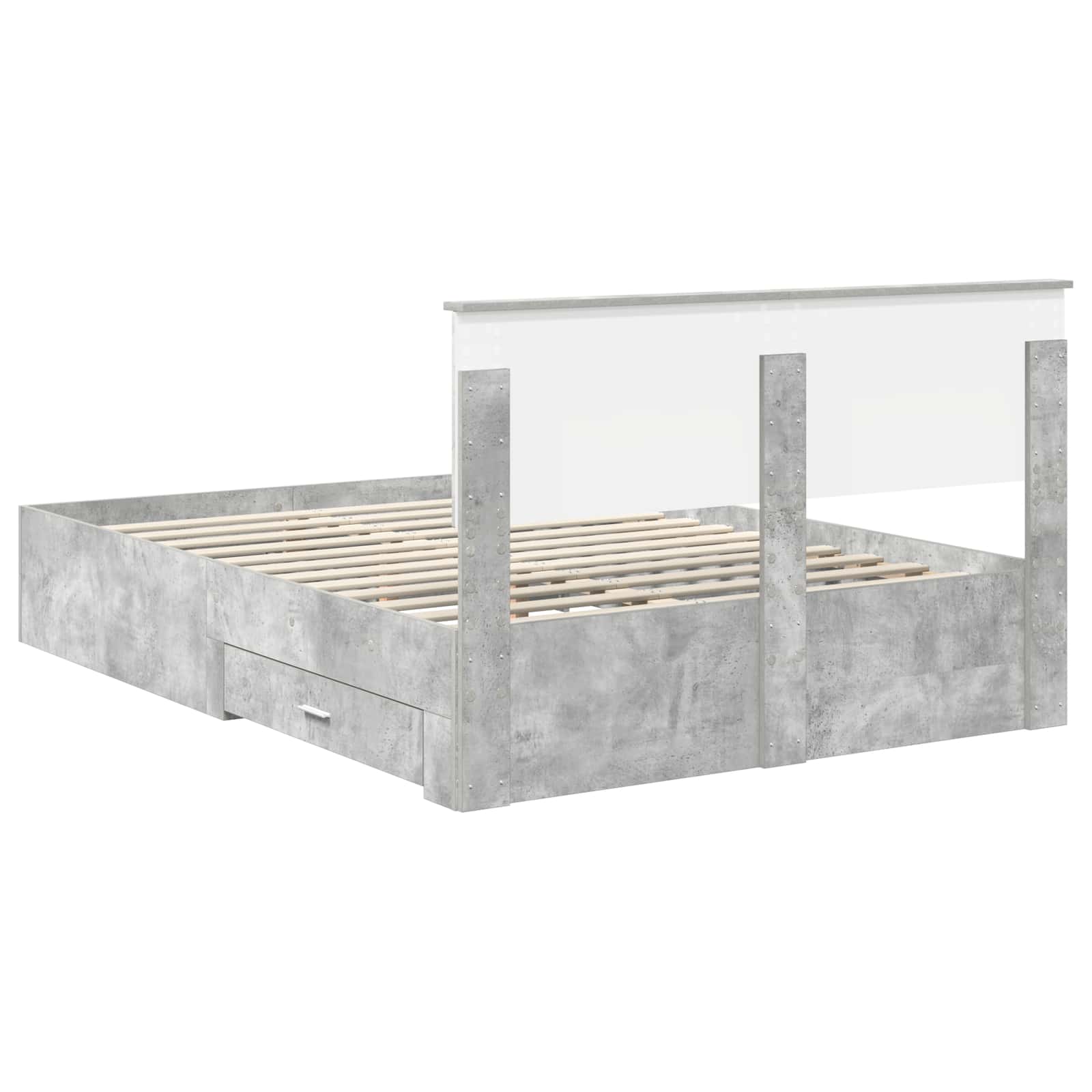 Struttura del letto con testiera Grigio cemento 160 x 200 cm | homemem39