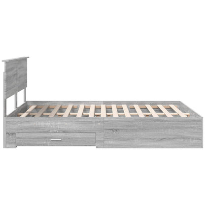 Struttura del letto con testiera Grigio Sonoma 160 x 200 cm | homemem39