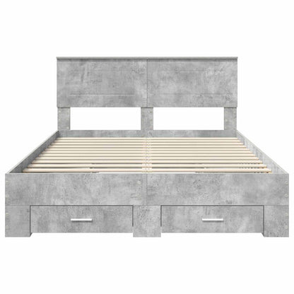 Struttura del letto con testiera Grigio cemento 150 x 200 cm | homemem39
