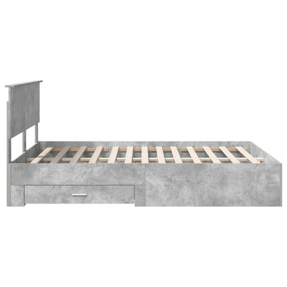 Struttura del letto con testiera Grigio cemento 150 x 200 cm | homemem39