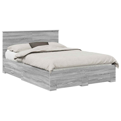 Struttura del letto con testiera Grigio Sonoma 150 x 200 cm | homemem39