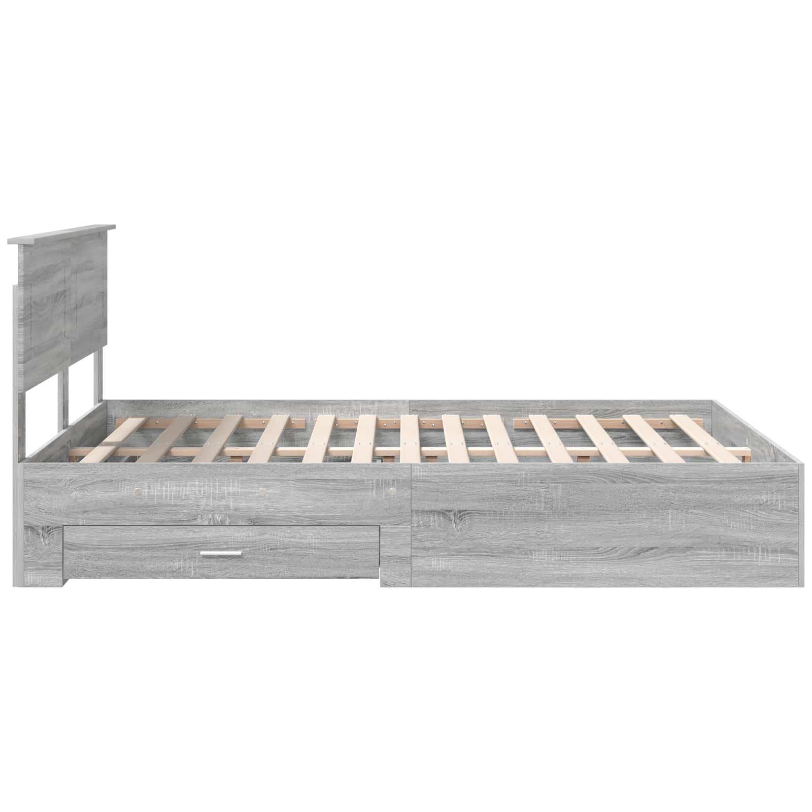 Struttura del letto con testiera Grigio Sonoma 150 x 200 cm | homemem39