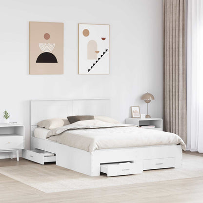 Struttura del letto Bianco 140 x 190 cm Legno multistrato | homemem39