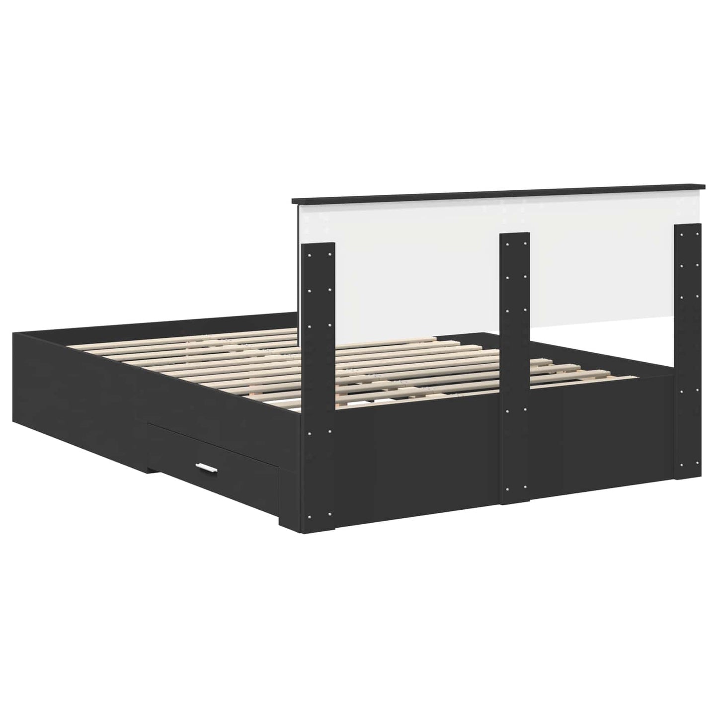 Struttura del letto Nero 140 x 190 cm Legno multistrato | homemem39