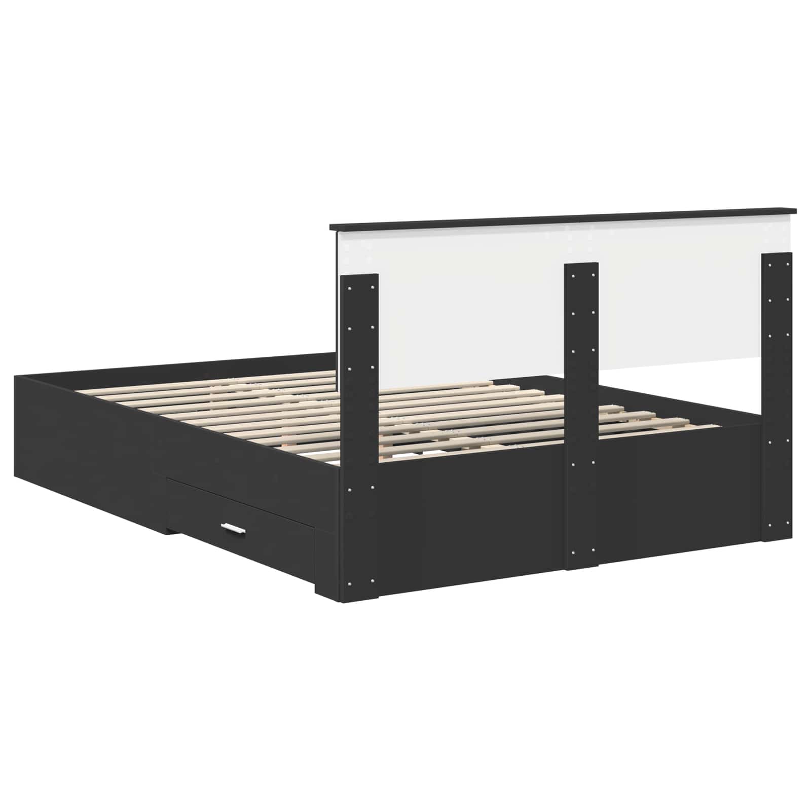 Struttura del letto Nero 140 x 190 cm Legno multistrato | homemem39