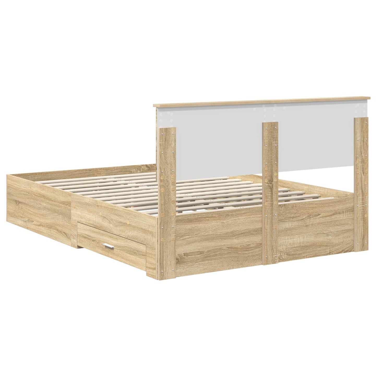 Struttura del letto con testiera Rovere Sonoma 140 x 190 cm | homemem39