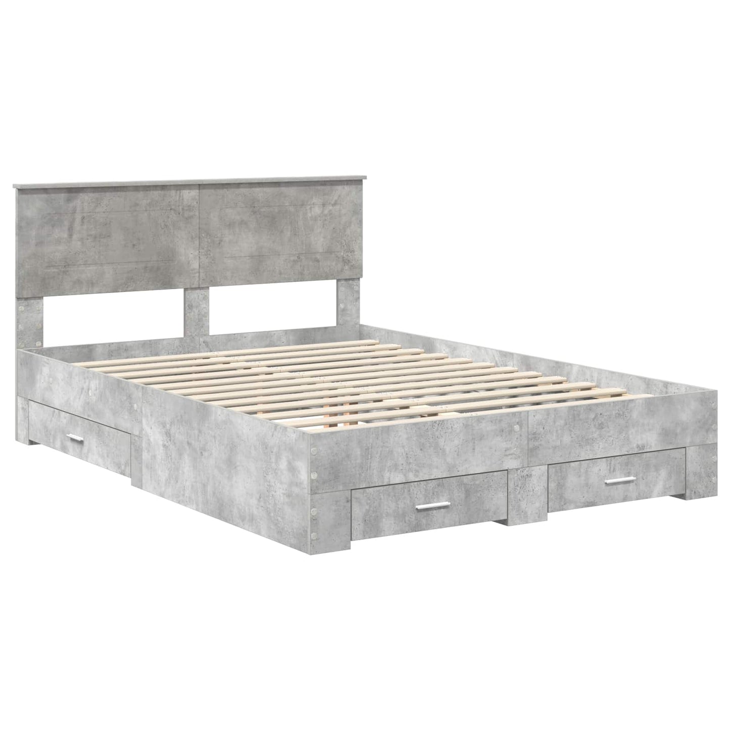 Struttura del letto con testiera Grigio cemento 140 x 190 cm | homemem39