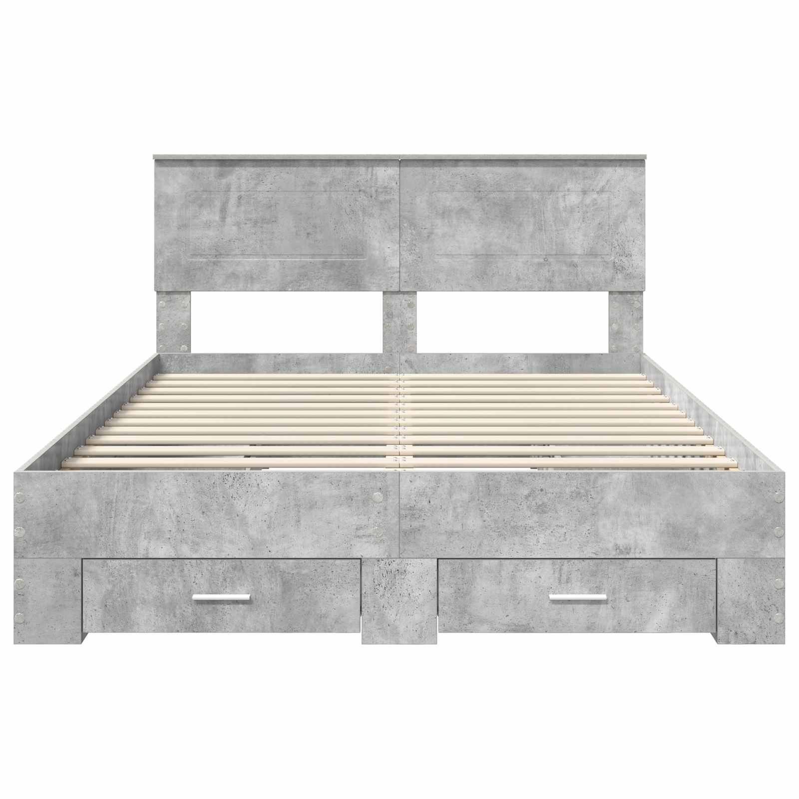 Struttura del letto con testiera Grigio cemento 140 x 190 cm | homemem39
