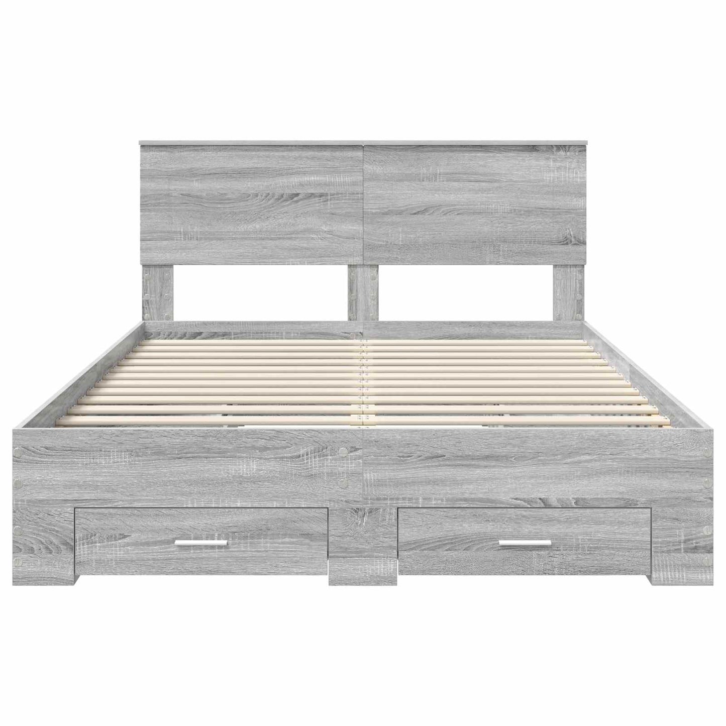 Struttura del letto con testiera Grigio Sonoma 140 x 190 cm | homemem39