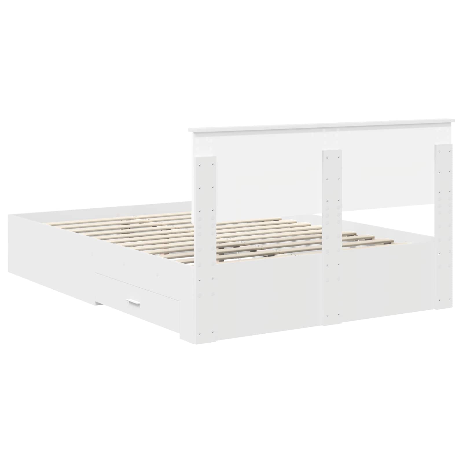 Struttura del letto Bianco 140 x 200 cm Legno multistrato | homemem39
