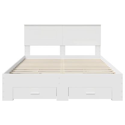 Struttura del letto Bianco 140 x 200 cm Legno multistrato | homemem39