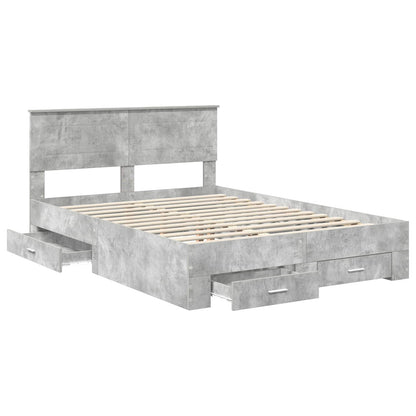 Struttura del letto con testiera Grigio cemento 140 x 200 cm | homemem39
