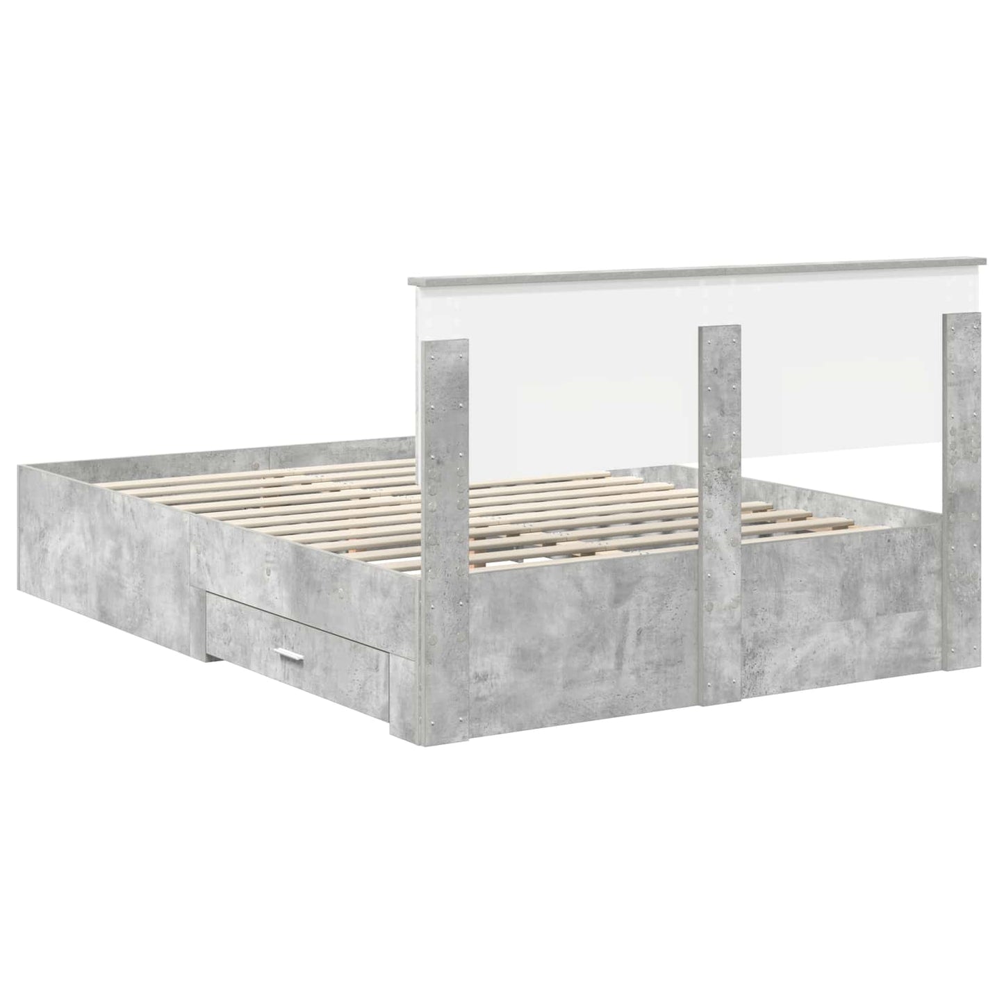 Struttura del letto con testiera Grigio cemento 140 x 200 cm | homemem39