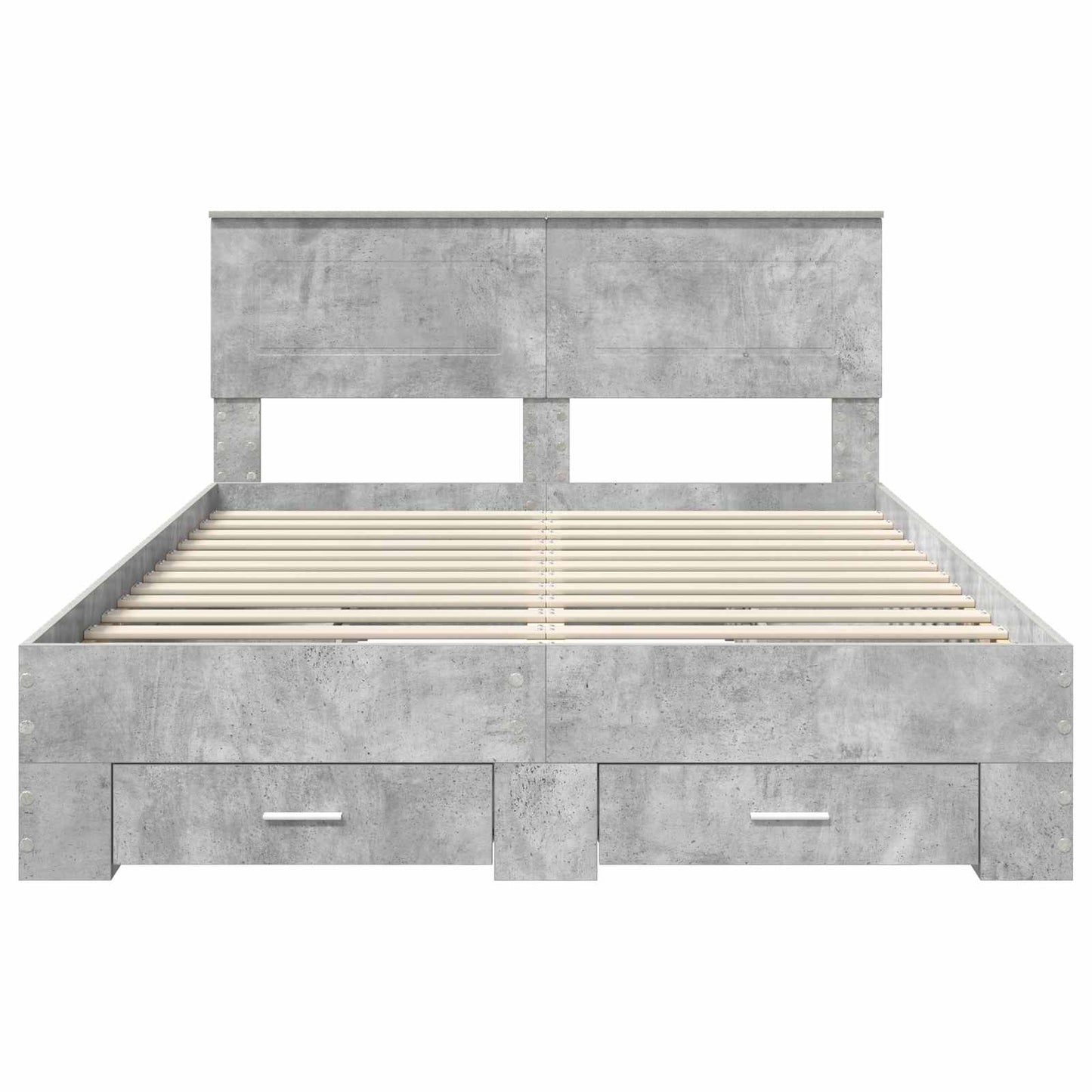 Struttura del letto con testiera Grigio cemento 140 x 200 cm | homemem39