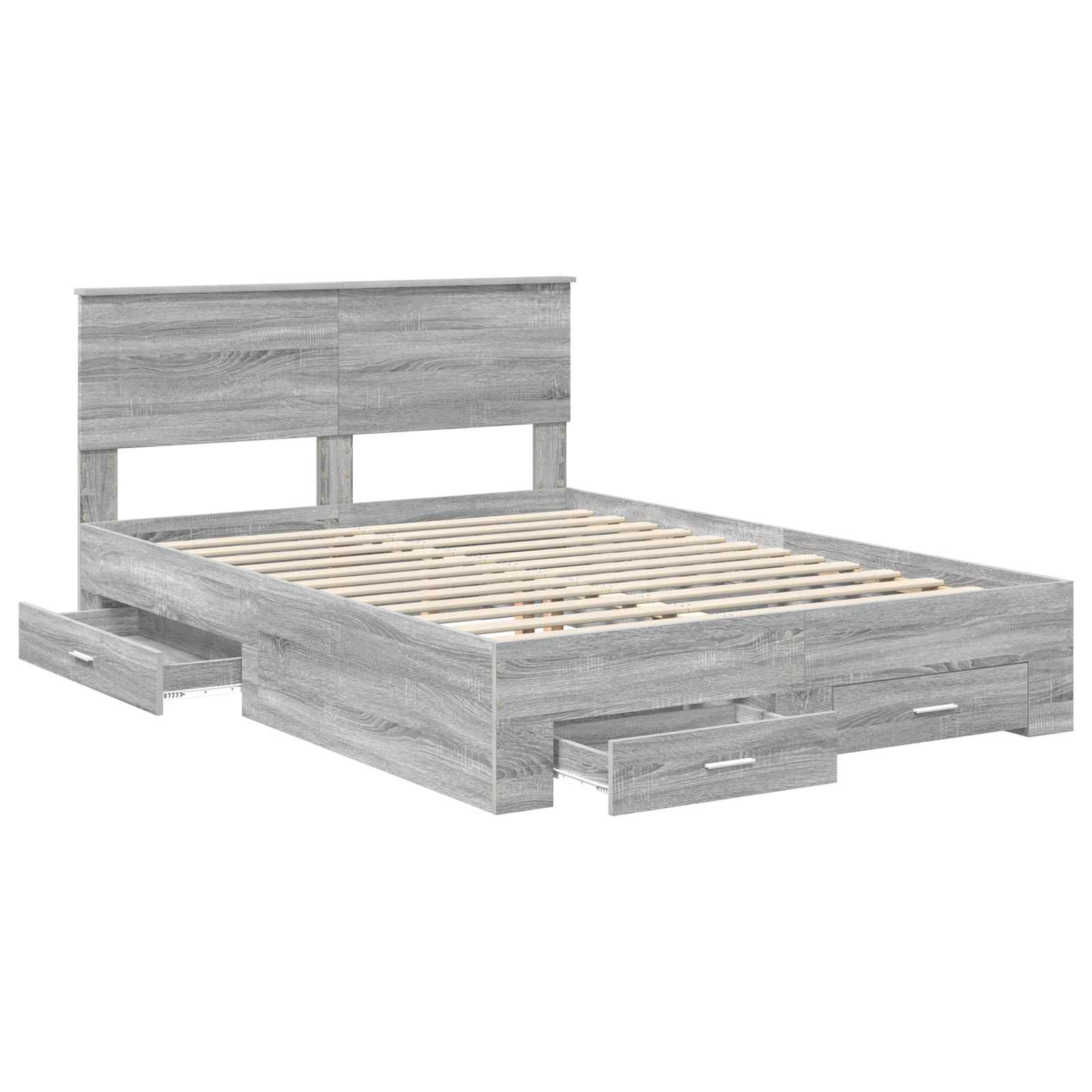Struttura del letto con testiera Grigio Sonoma 140 x 200 cm | homemem39