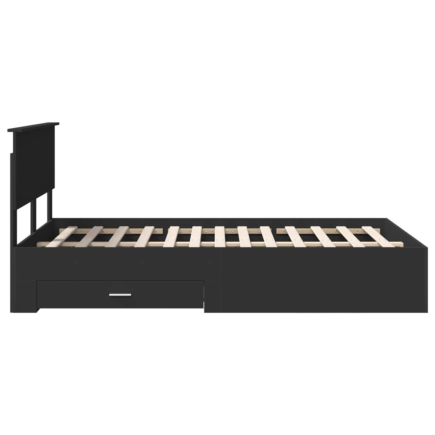 Struttura del letto Nero 135 x 190 cm Legno multistrato | homemem39