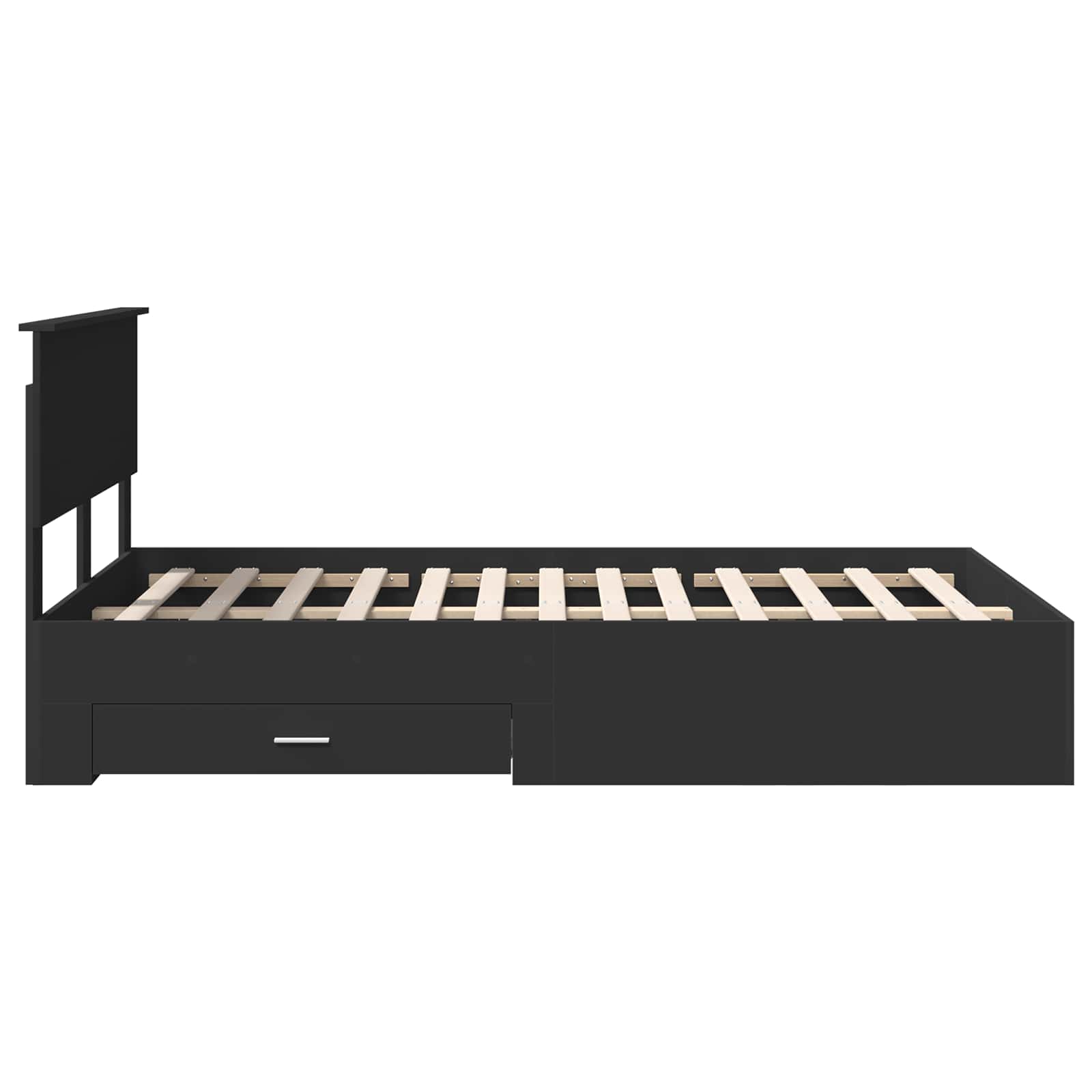 Struttura del letto Nero 135 x 190 cm Legno multistrato | homemem39