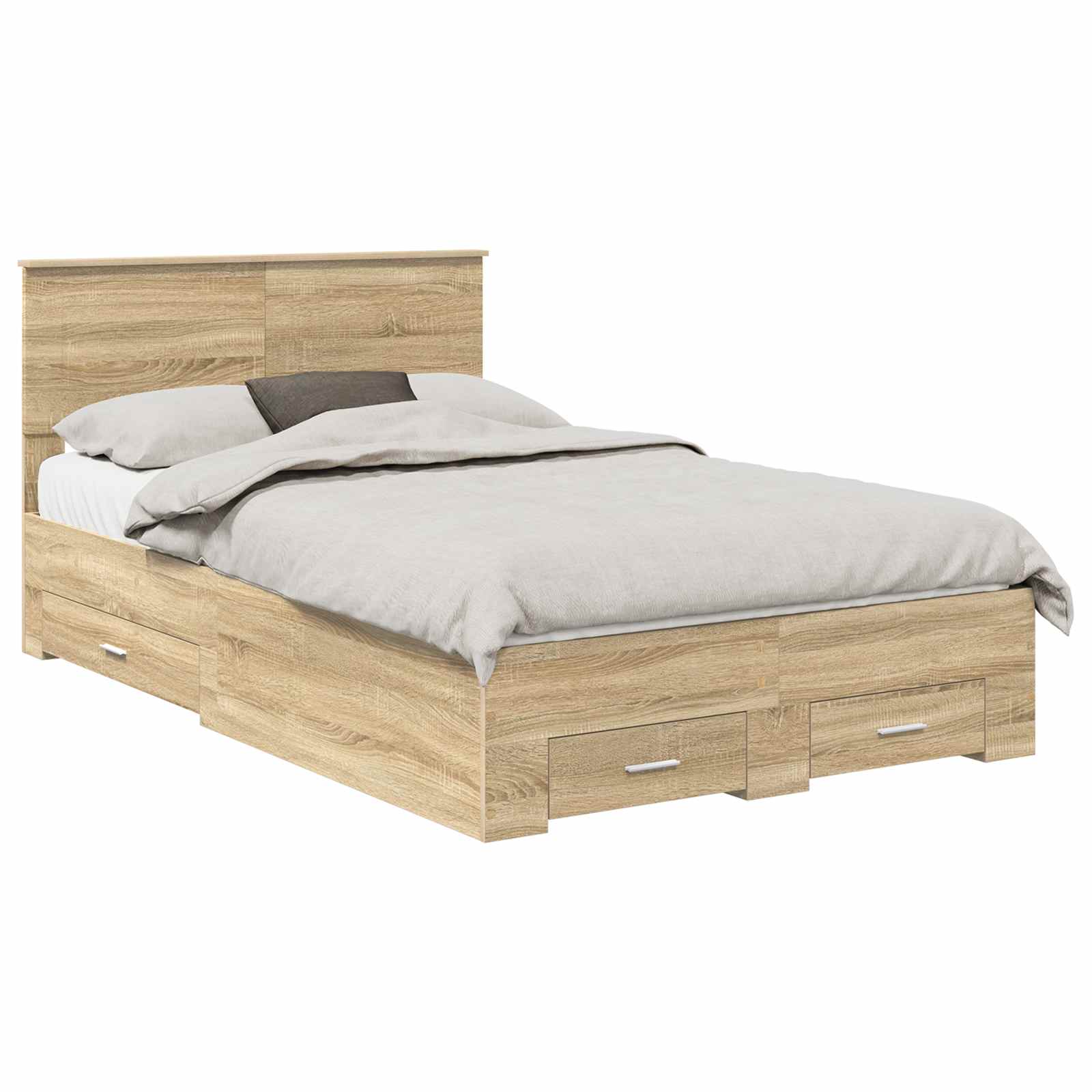 Struttura del letto con testiera Rovere Sonoma 135 x 190 cm | homemem39
