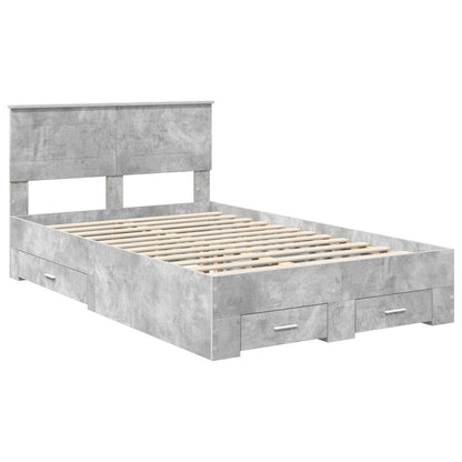 Struttura del letto con testiera Grigio cemento 135 x 190 cm | homemem39