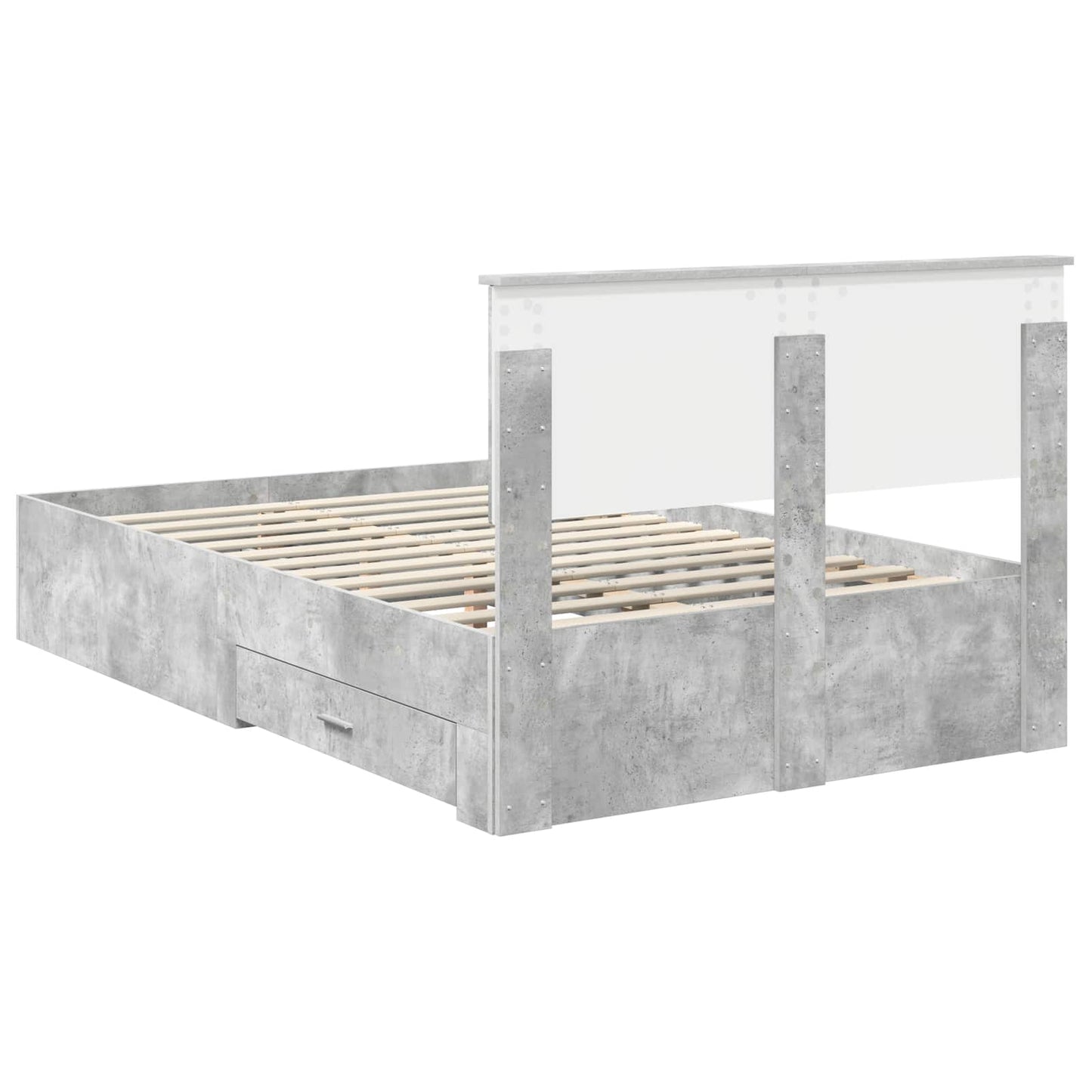 Struttura del letto con testiera Grigio cemento 135 x 190 cm | homemem39