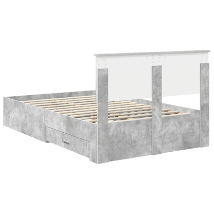 Struttura del letto con testiera Grigio cemento 135 x 190 cm | homemem39
