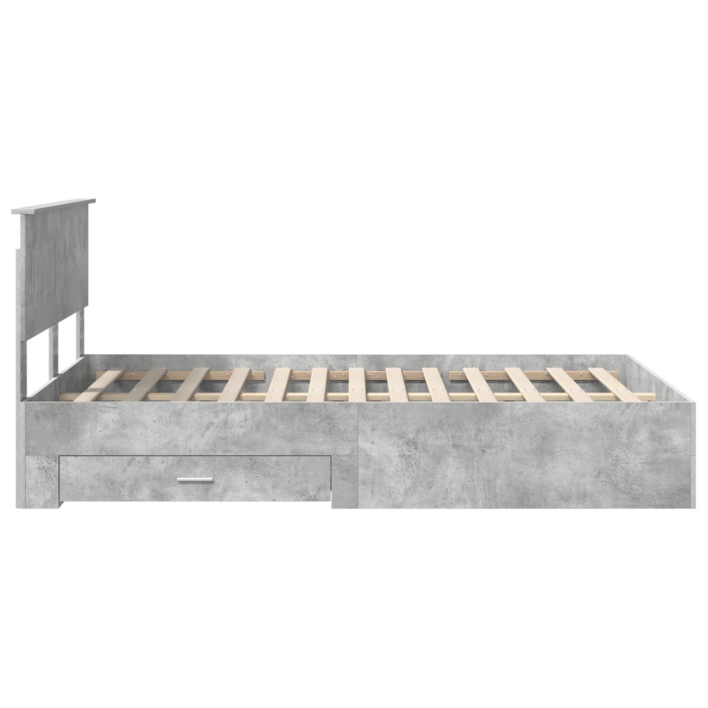 Struttura del letto con testiera Grigio cemento 135 x 190 cm | homemem39