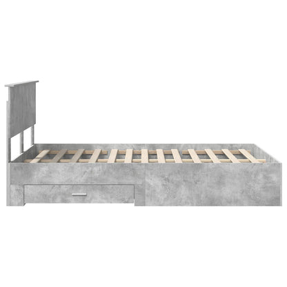Struttura del letto con testiera Grigio cemento 135 x 190 cm | homemem39