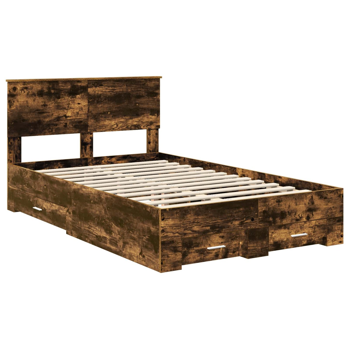 Struttura del letto Rovere fumé 135 x 190 cm Legno multistrato | homemem39