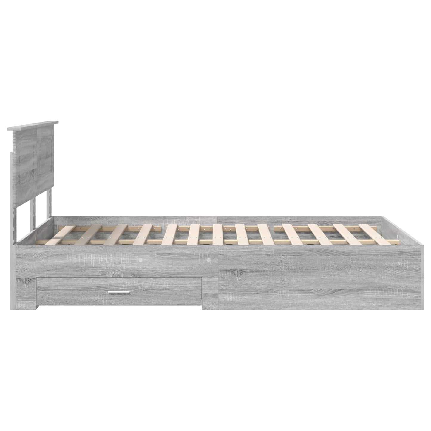 Struttura del letto con testiera Grigio Sonoma 135 x 190 cm | homemem39