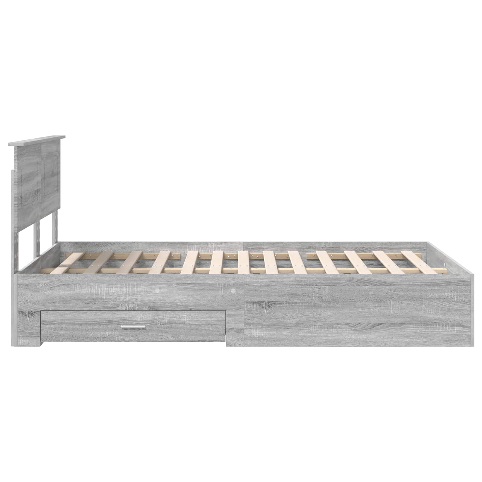 Struttura del letto con testiera Grigio Sonoma 135 x 190 cm | homemem39