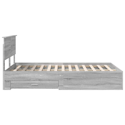 Struttura del letto con testiera Grigio Sonoma 135 x 190 cm | homemem39