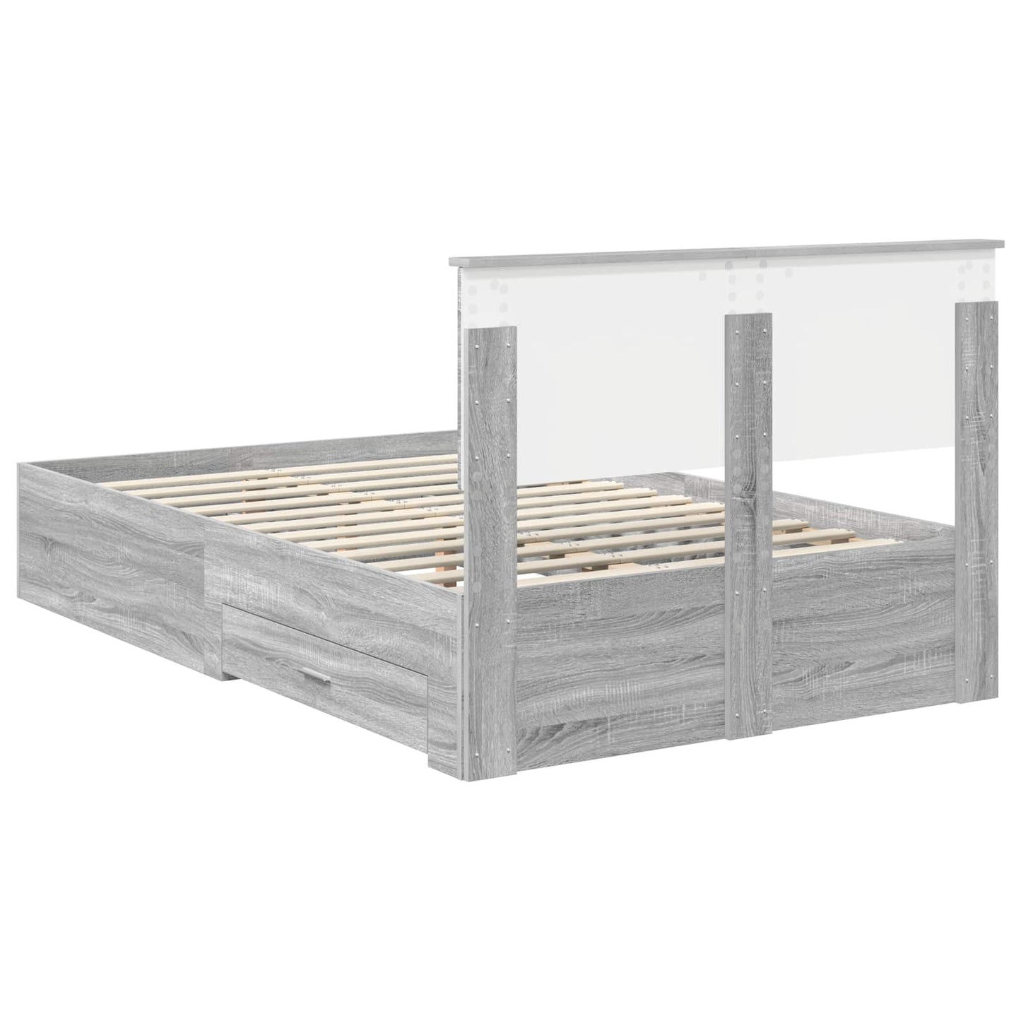 Struttura del letto con testiera Grigio Sonoma 120 x 200 cm | homemem39
