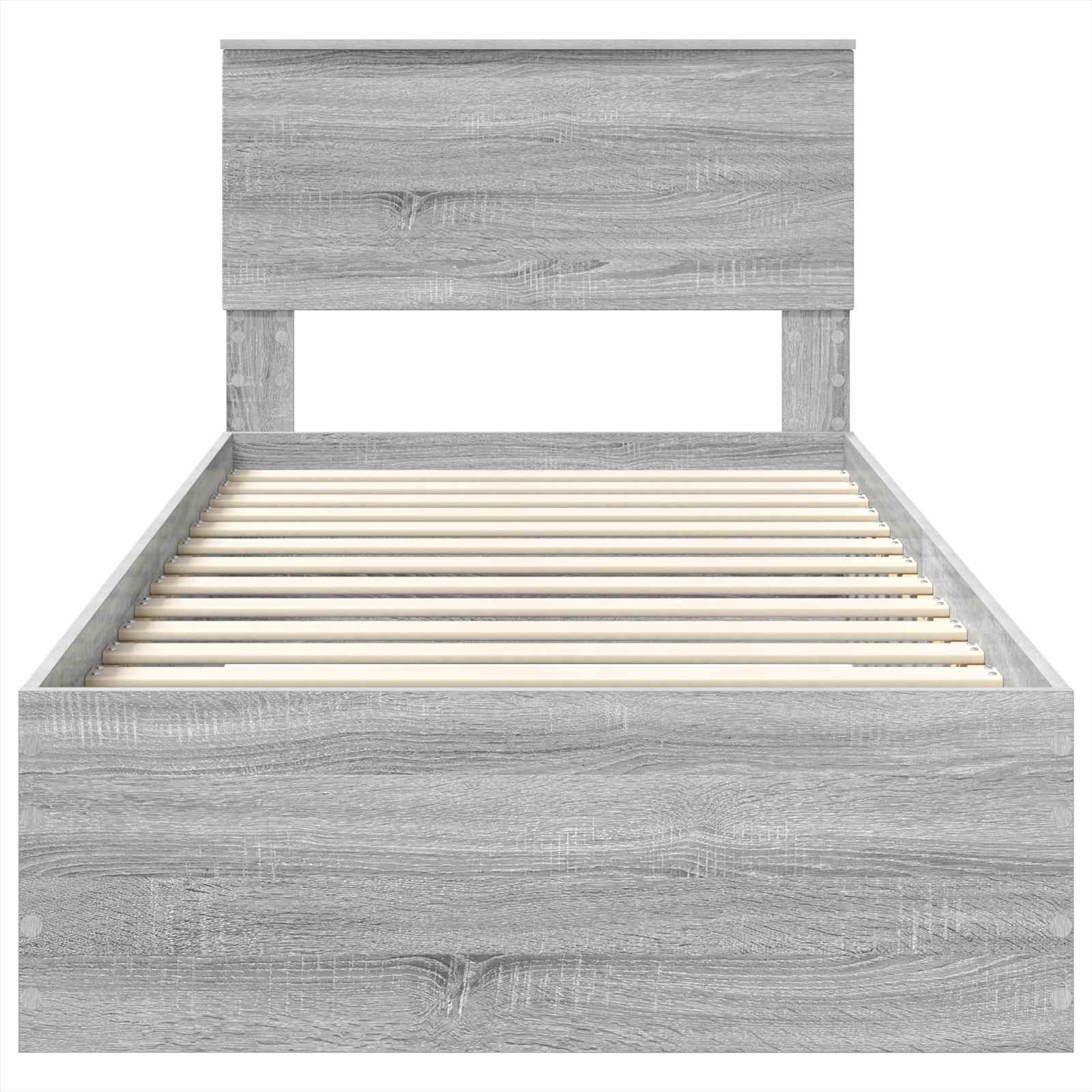 Struttura del letto con testiera Grigio Sonoma 100 x 200 cm | homemem39