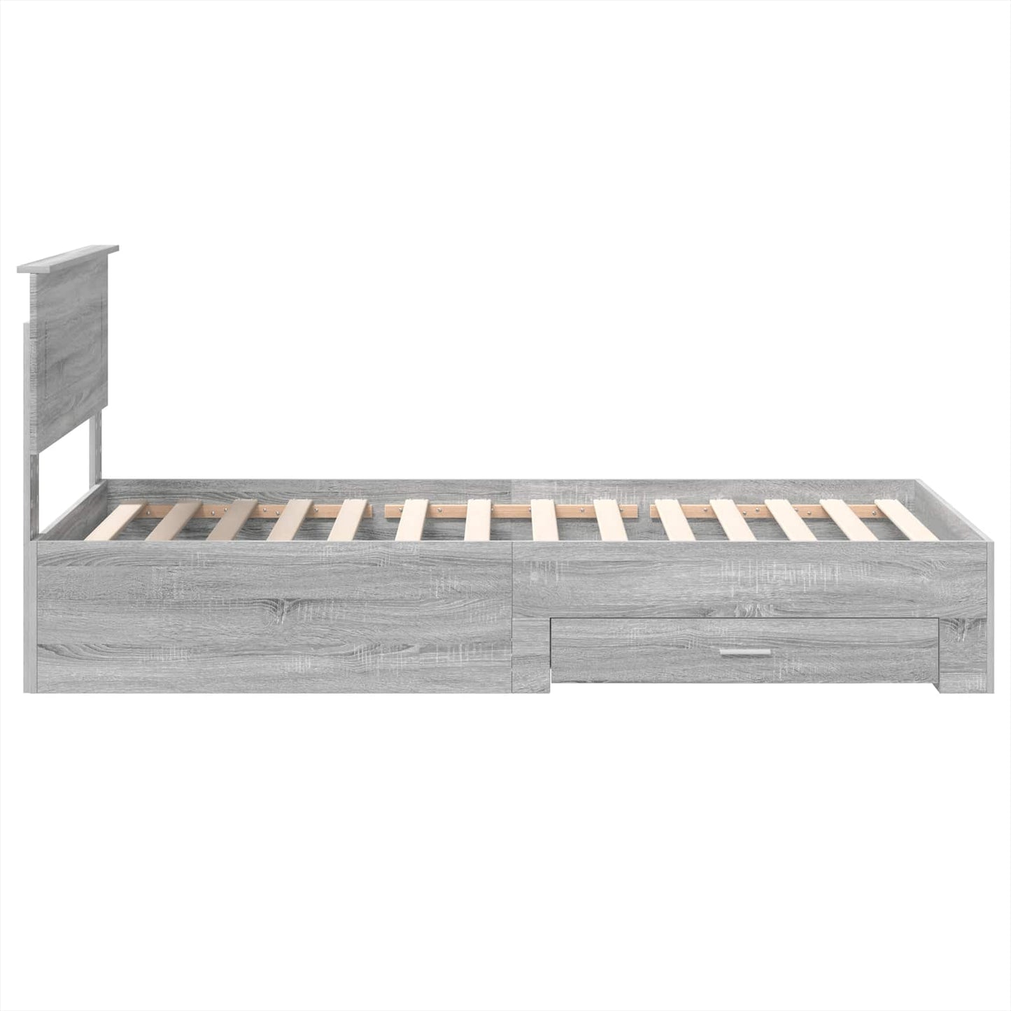 Struttura del letto con testiera Grigio Sonoma 100 x 200 cm | homemem39
