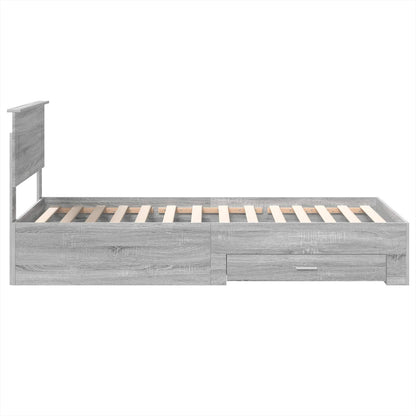 Struttura del letto con testiera Grigio Sonoma 100 x 200 cm | homemem39