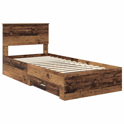 Struttura del letto con testiera Legno vecchio 100 x 200 cm | homemem39