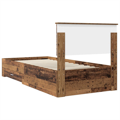 Struttura del letto con testiera Legno vecchio 100 x 200 cm | homemem39