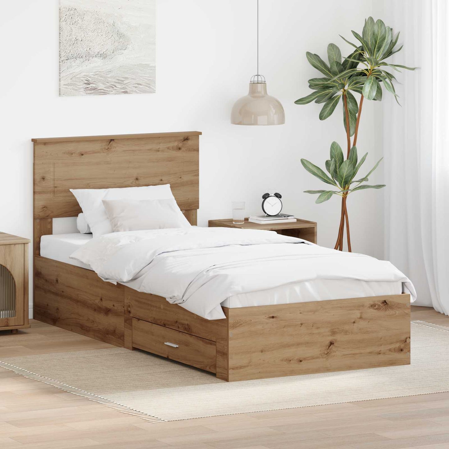 Struttura del letto Rovere artigianale 100 x 200 cm | homemem39