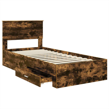 Struttura del letto Rovere fumé 90 x 190 cm Legno multistrato | homemem39