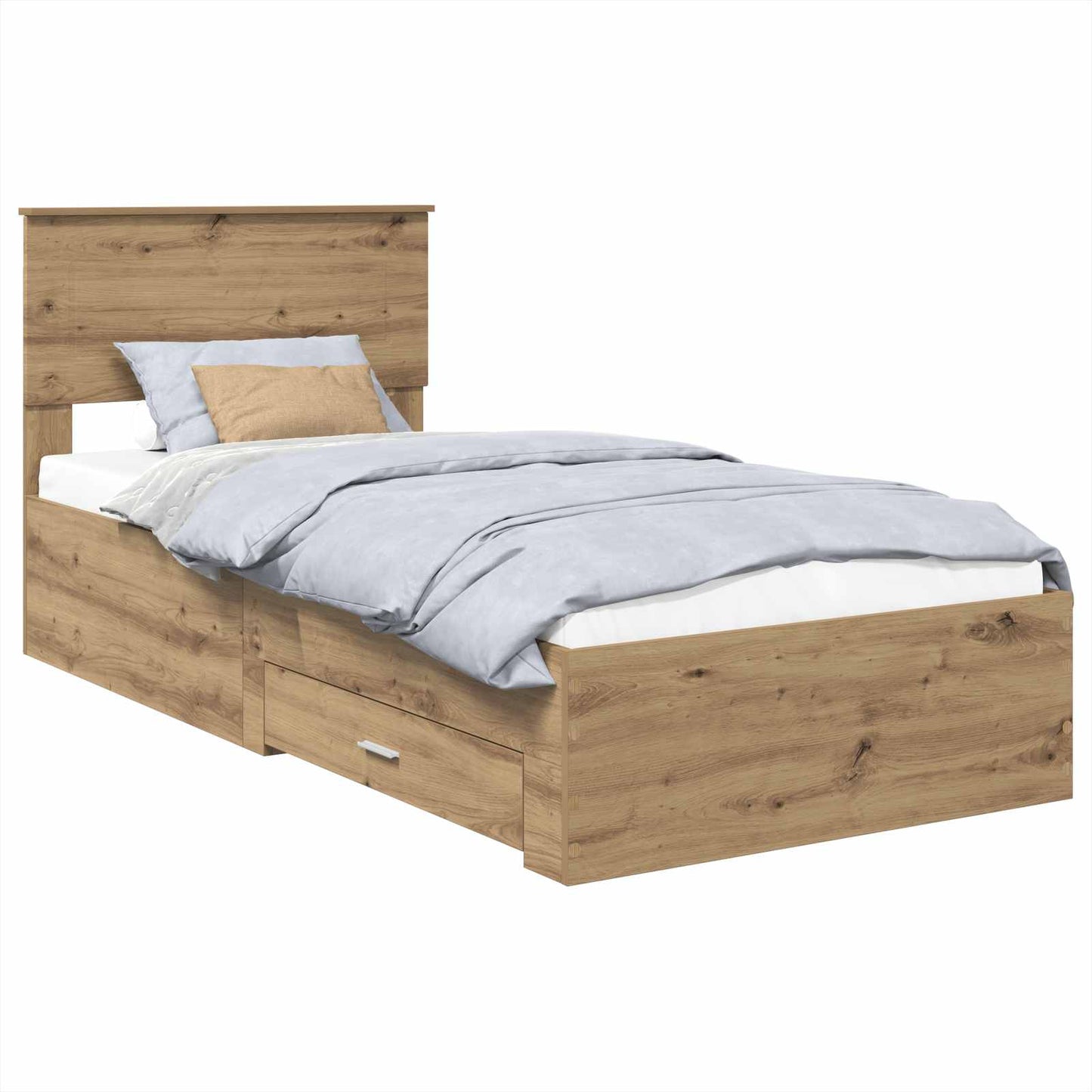 Struttura del letto con cassetto Rovere artigianale 90 x 190 cm | homemem39